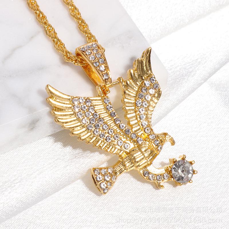 Eagle Hip Hop Men's Necklace Micro Zircon Pendant Jewelry