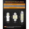 BANGO 24 Pieces Car LED Interior Light Bulbs, Non-Polarity Design with Removal Tool, Suitable for Car Dome Map Door Trunk License Plate Lights, Etc.