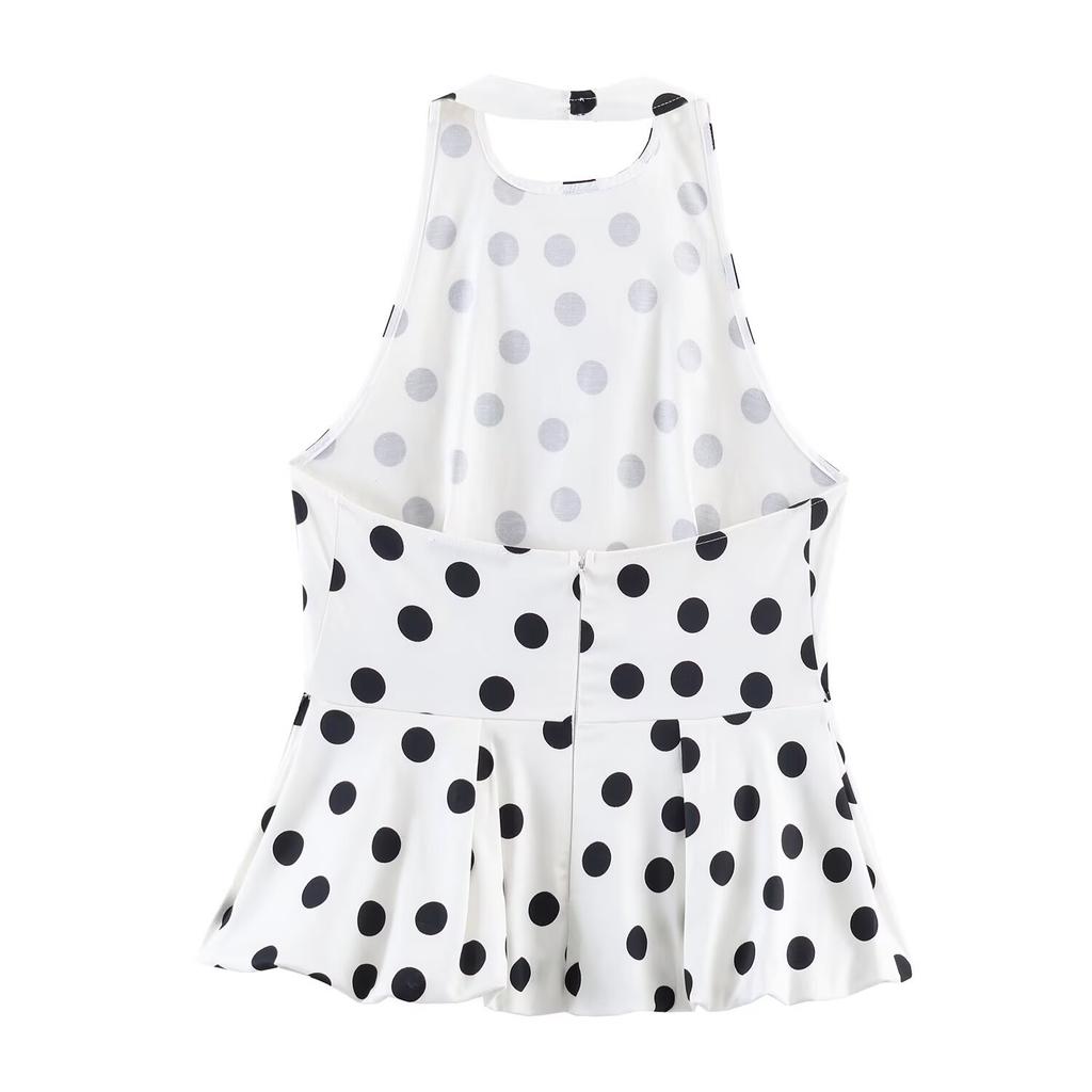 Women's INS Internet Celebrity Popular Fashion Casual Polka Dot Balloon Version Top