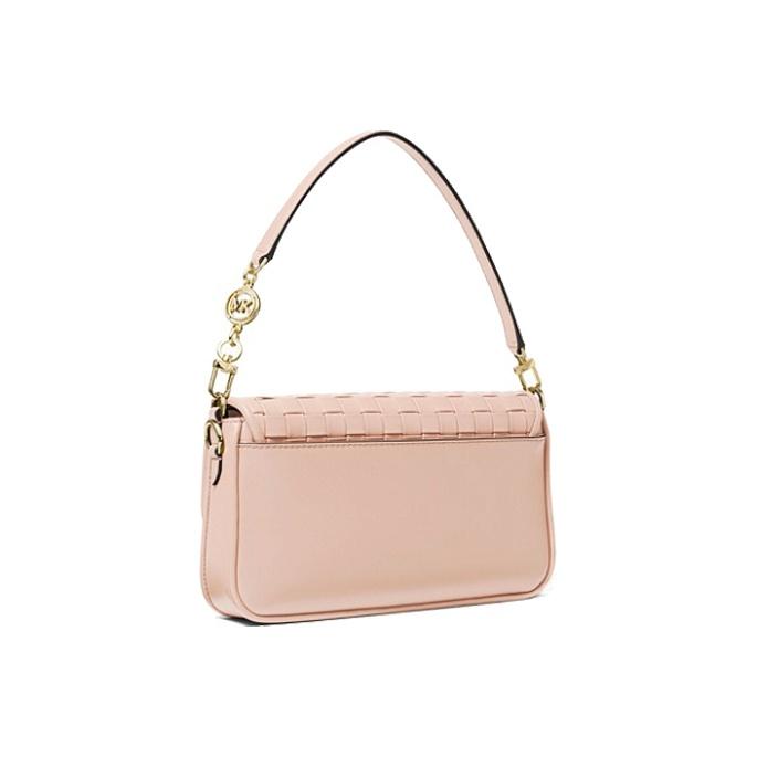 Michael Kors Bradshaw Chain Woven Solid Logo Flap Leather Shoulder Bag Women Shoulder Bag Pink 30S1G2BL1T-SOFT-PINK