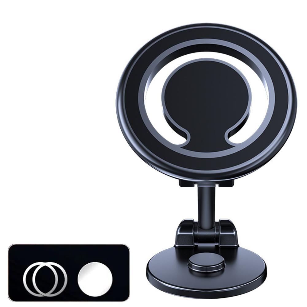 

1080 Магнитный автомобильный держатель для мобильного телефона 360° Регулируемая магнитная поддержка в автомобильных аксессуарах для iPhone 15 14 13 Samsung Xiaomi чёрный