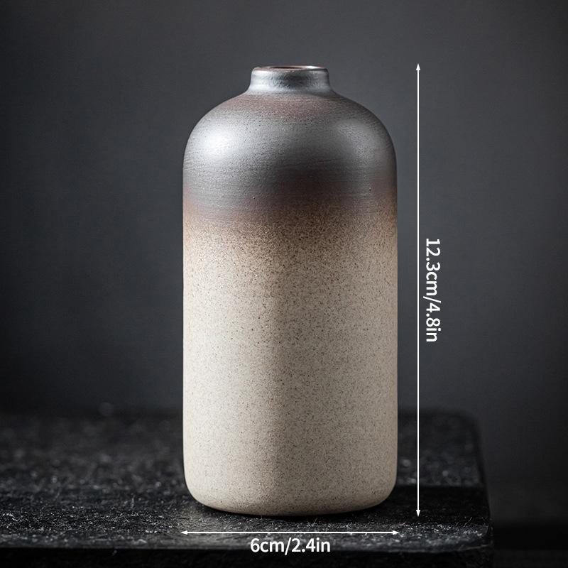 Japanese Ceramic Vase Handmade Retro Flower Vases Simple Mini Bud Vase Wedding Flower Arrangement Living Room Home Decoration