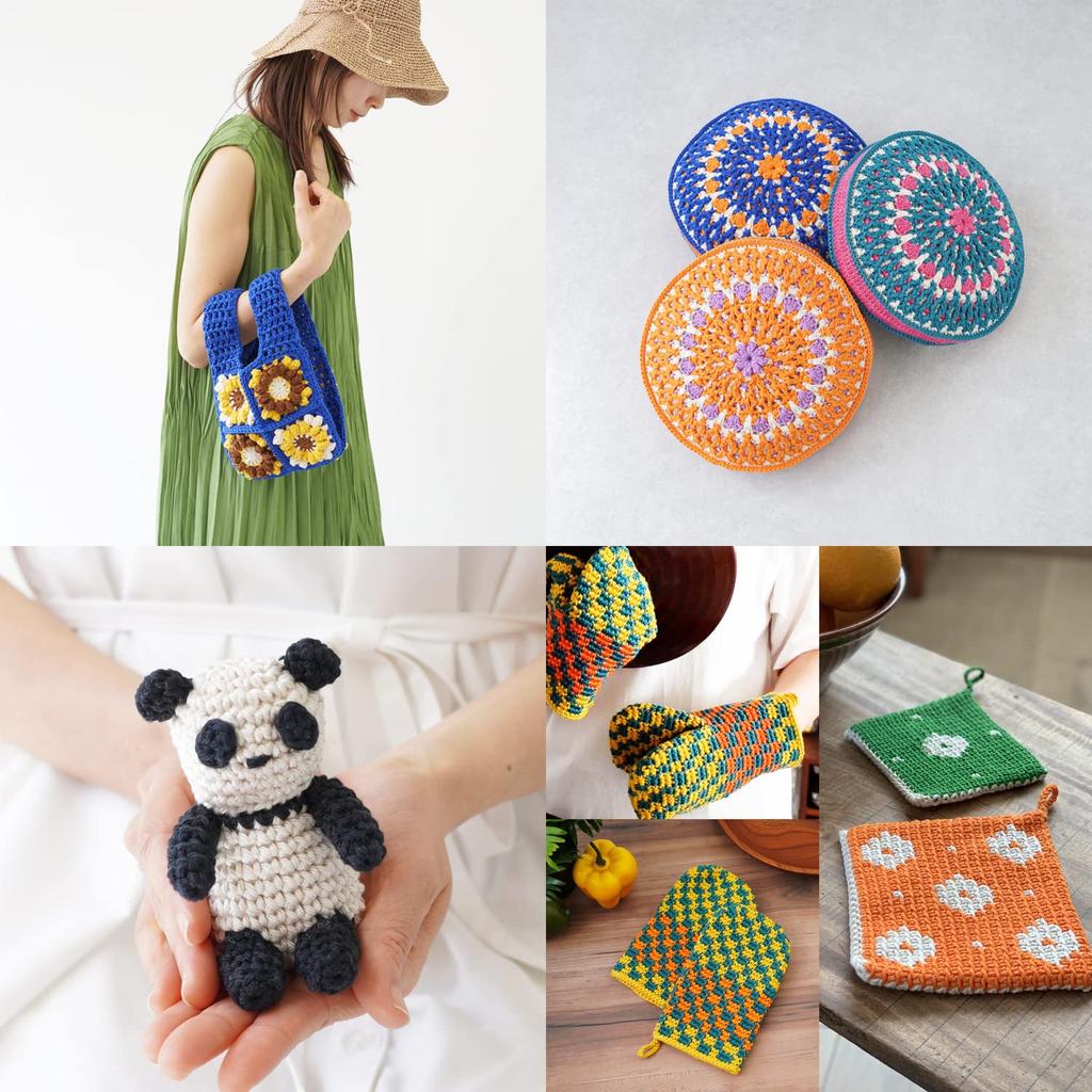 Amity Cotton Wool Extra 30g Made in Orange Yarn, Thick, (approx. 36m), 100% Cotton, Japan, 5-Ball Set,