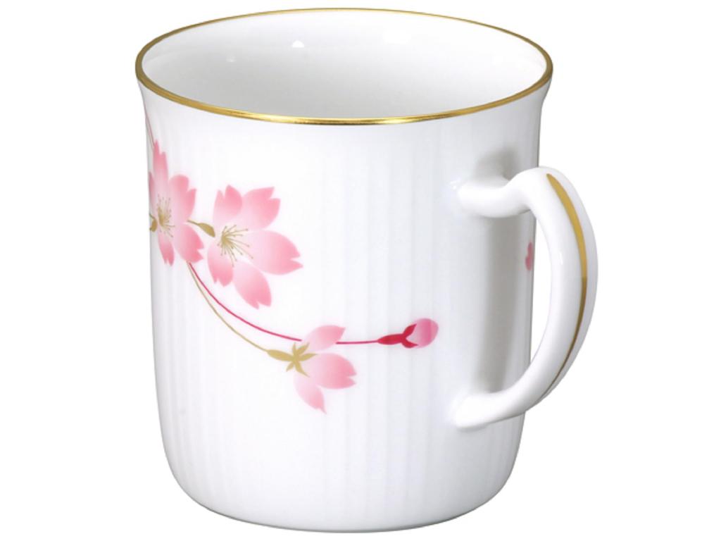 Okura Art Pottery's Sakura Series 6th "Yui Sakura" Mug, Coffee/Tea, Approx. 310cc, Made In Japan, 105C/A682-6