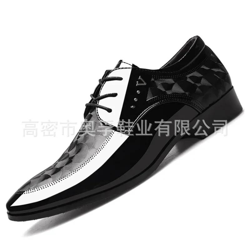 Newest Italian Oxford Shoes for Men Luxury Patent Leather Wedding Shoes Pointed Toe Dress Shoes Classic Derbies Plus Size 38-48