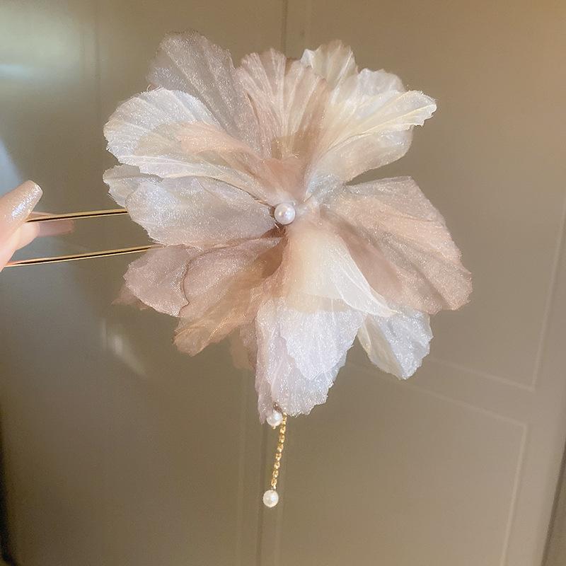 New Chinese Phoenix Luminous Lotus Tassel Hairpin Guochao Stepping Hairpin Antique Temperament Hanfu Hair Accessories Women