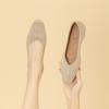 Square Head Shallow Mouth Knitted Flat Shoes Soft Sole Flying Woven Egg Roll Shoes Large Size Work Single Shoes Women