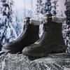 Große Größe Schneestiefel mit Frontreißverschluss Herren Samt High-Top Baumwollschuhe Winter wasserdicht große Baumwollstiefel