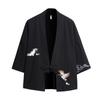 Men's Trendy Crane Embroidered Kimono Cardigan: Spring/Summer Ancient Style Loose-Fit Hanfu Robe