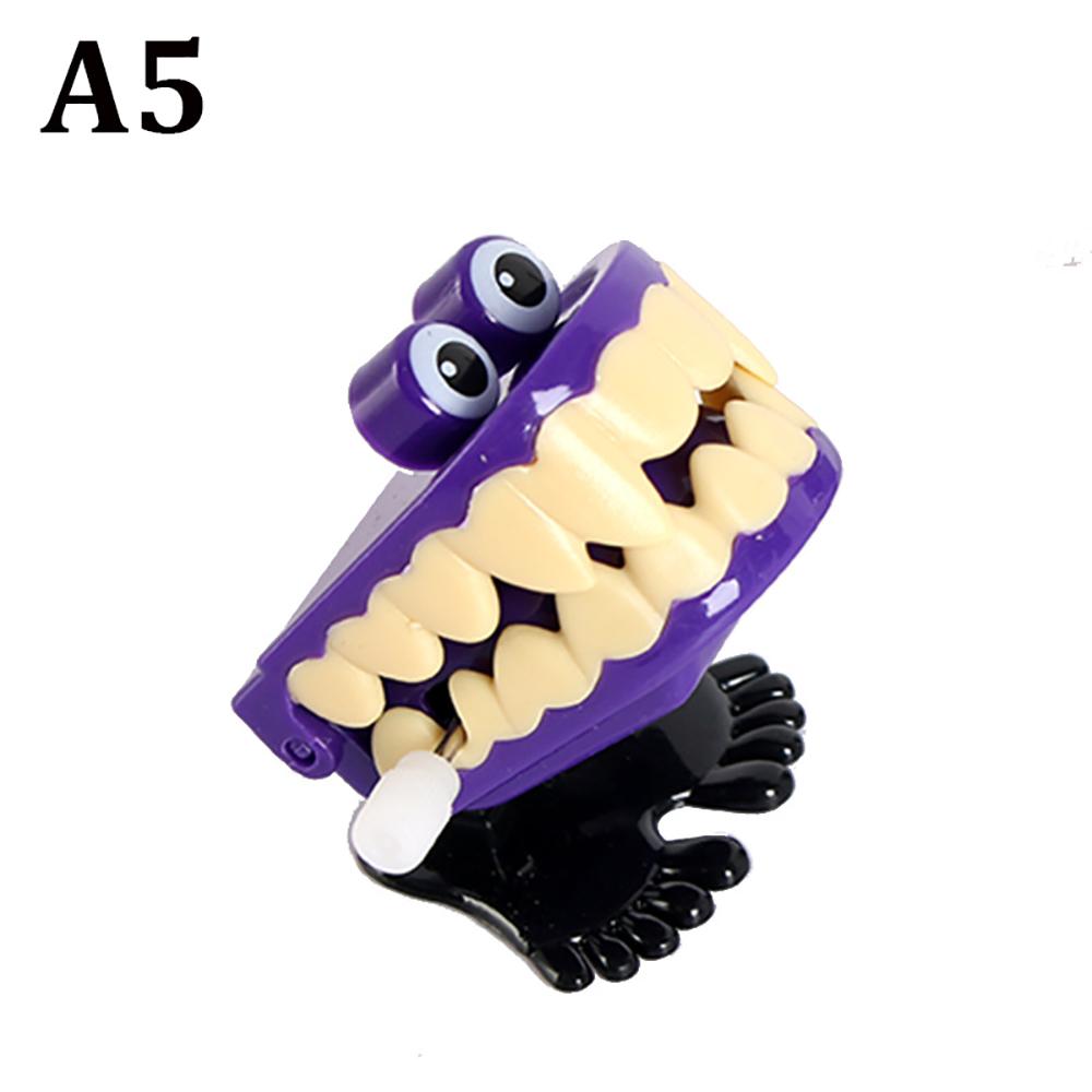 Dental Gift Teeth Shape Clockwork Toy with Chain String Up Jumping Walking Mouth Toys Kids Birthday Party Halloween Gift