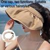 Damen Sonnenhut Leeres Oberteil Design Verstellbare Passform Outdoor Breiter Rand Sonnenschutzhut Tragbar Aufrollbar Wandern