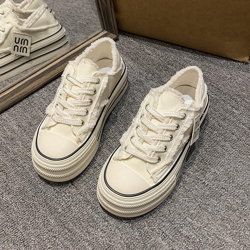 Baotou board shoes women's summer outer wear student versatile canvas shoes without heel lazy board shoes platform ins beggar