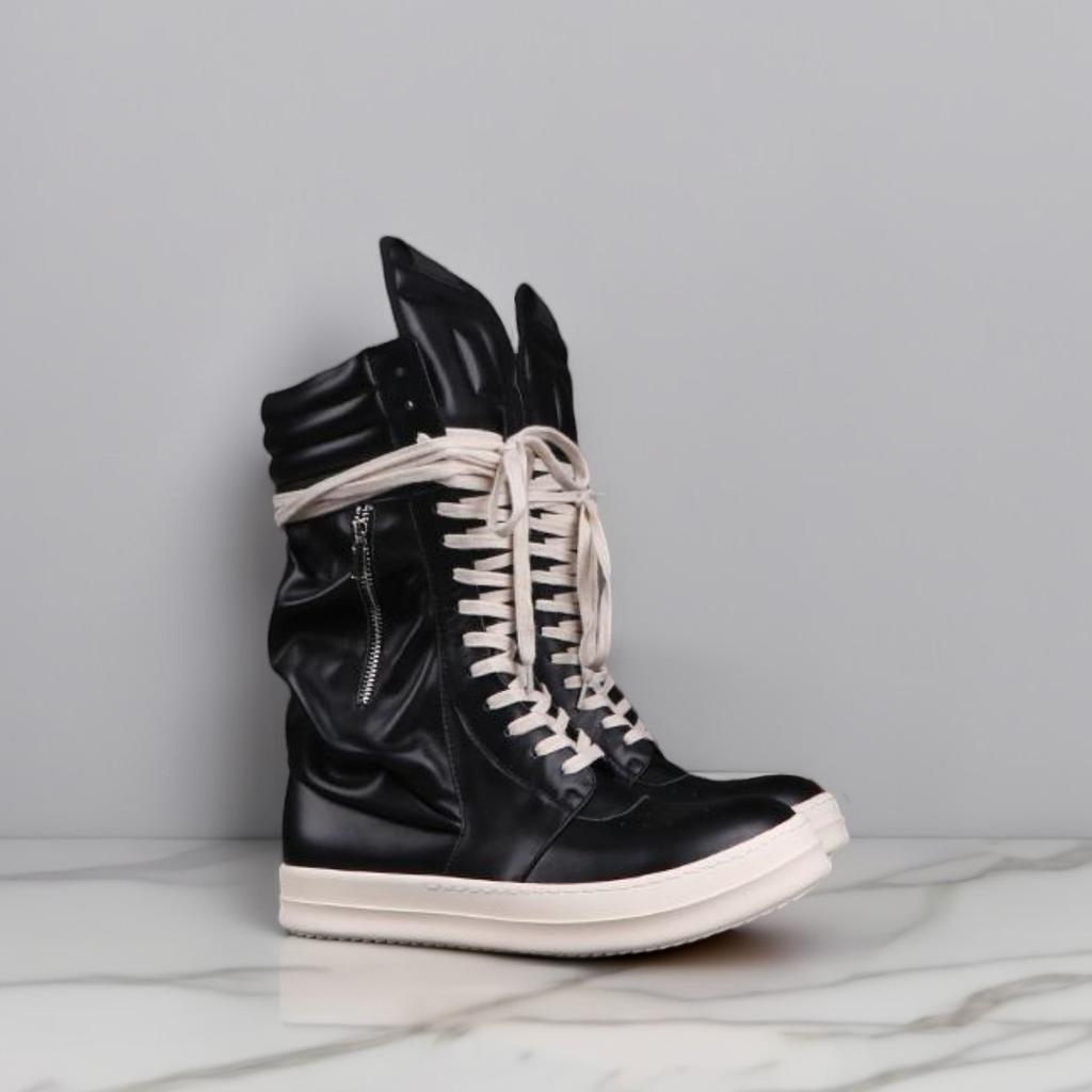 Men's High Top Shoes Lace Up Women Casual Genuine Leather Boots Black Pink Luxury Designer Sneakers for Autumn