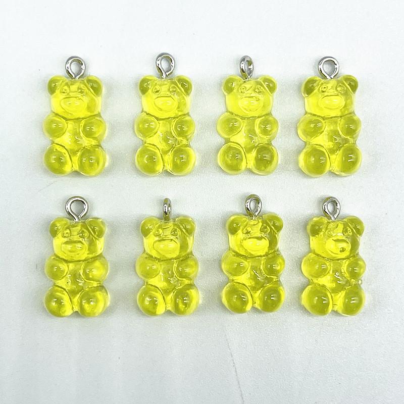 10Pcs Candy Bear Pendant Charms for Necklace Bracelet Earrings Jewelry Making Diy Findings Resin Bears Christmas Making