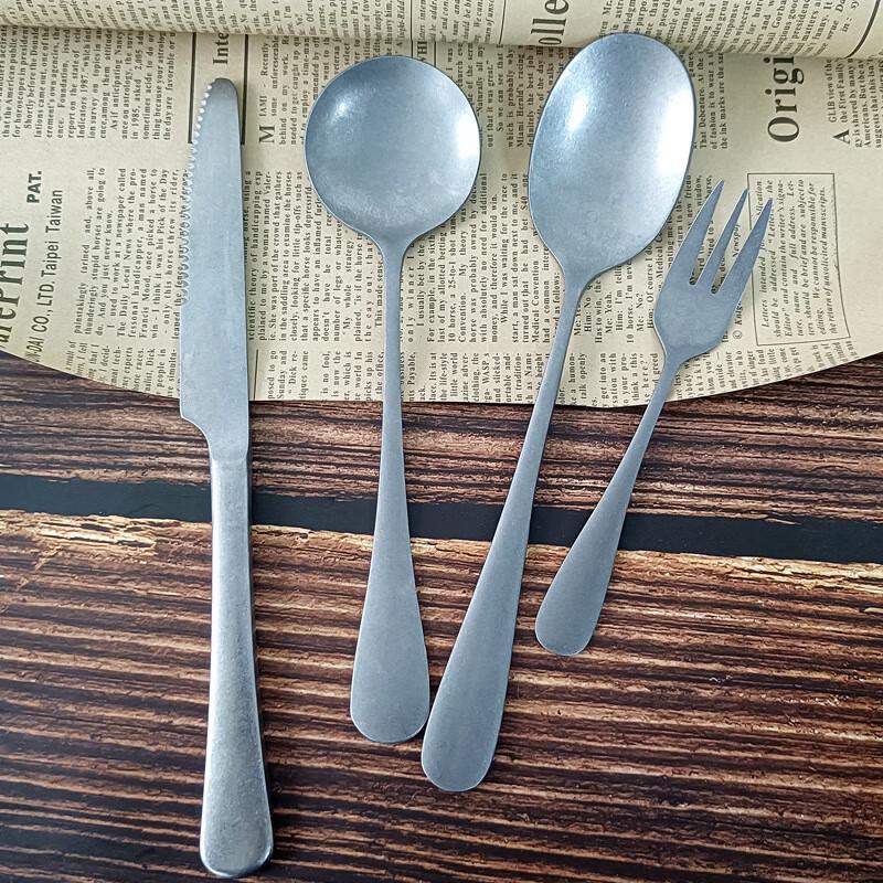 Zuozhixun Retro Frosted 304 Stainless Steel Dinner Forks (Set of 2)