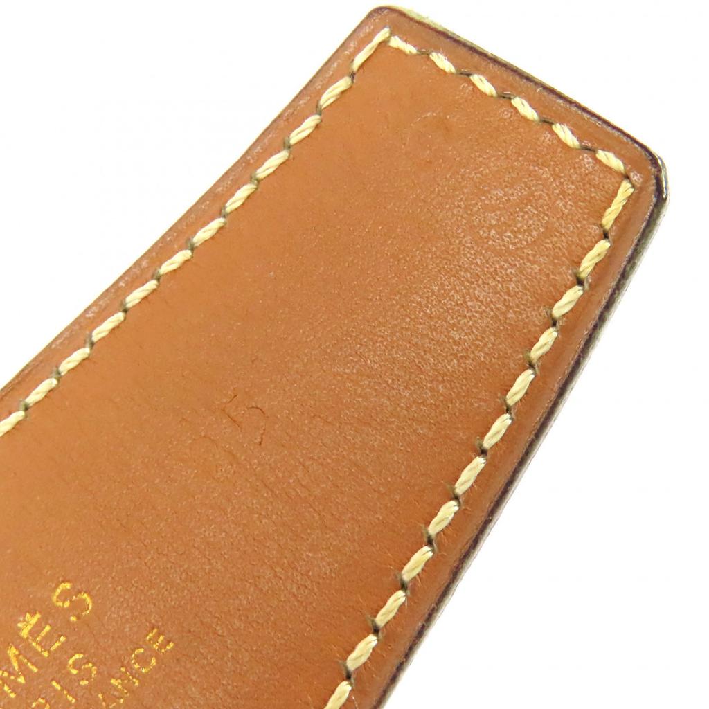 Very Good HERMES Belt H Logo Buckle, Ostrich Leather Brown Ostrich Women Used