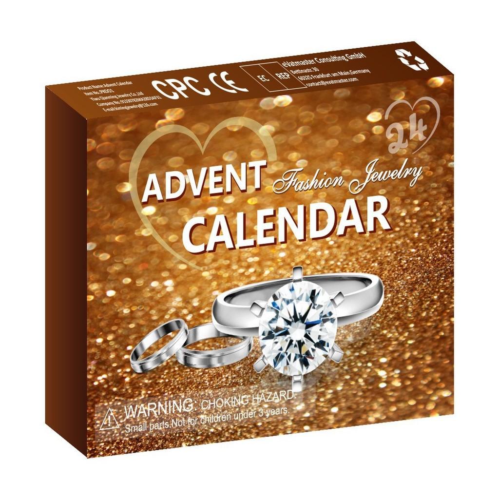 Weihnachts-Countdown-Überraschungsbox Schmuckset Mit Metallischen Accessoires Für Feiertagsgeschenke