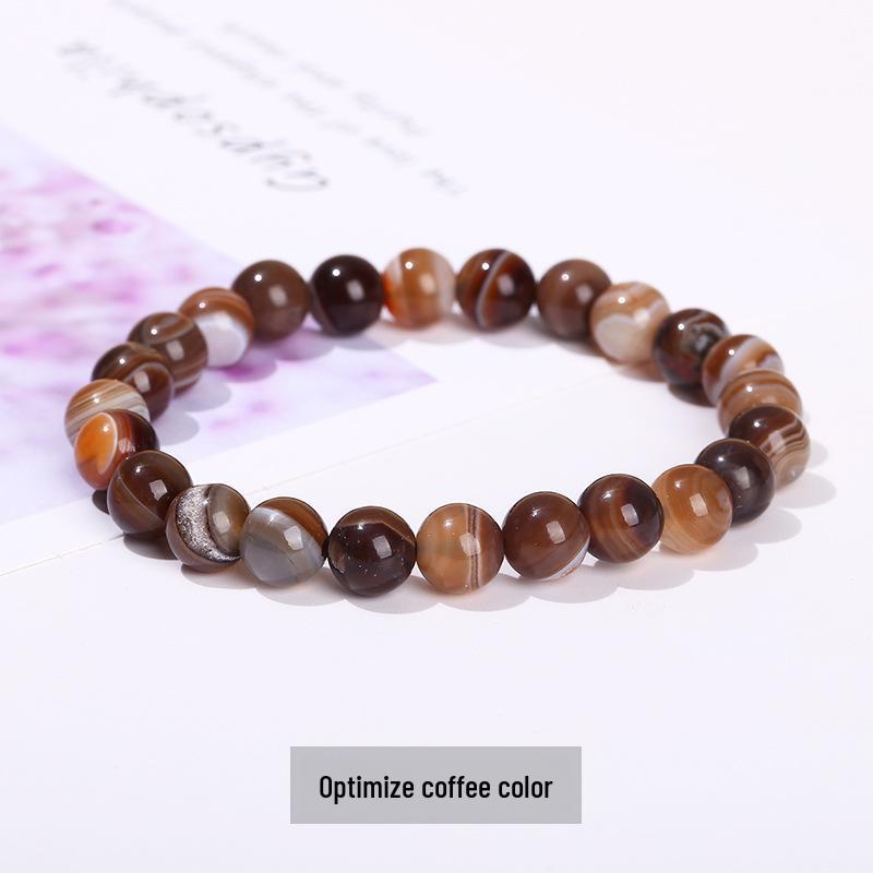 

Браслет з круглих намистин смугастого агату - Унісекс, Проста мода для літа 6mm