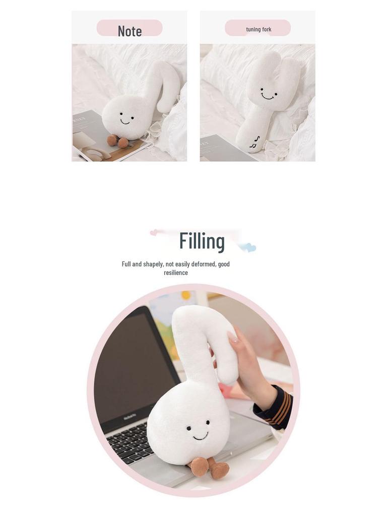 Niedliches Musiknoten-Kissen: Gitarre, Pipa, Violine, Stimmgabel Plüschtier