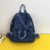 Denim Backpack Women's Casual Mini Backpack with Front Zip Pocket Adjustable Shoulder Straps Fashion School Bag