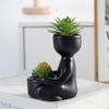 Nordisk Suckulent Keramik Liten Blomkruka Kontorsskrivbord Söt Dekoration Imitation Karaktär Grön Växt Krukväxt Vas Blomkruka
