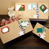 12 Stück Weihnachtsgeschenk-Namensschilder Guter Versiegelungseffekt Quadratische Selbstklebeetiketten Leuchtende Farbe Paketaufkleber zum Umschlagverschluss