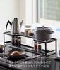 Yamazaki Stove Back Rack with Exhaust Outlet Cover for 60cm Stove Black W70XD18XH15cm Tower Sliding Type Exhaust Cover with Shelf 5269 Approx.