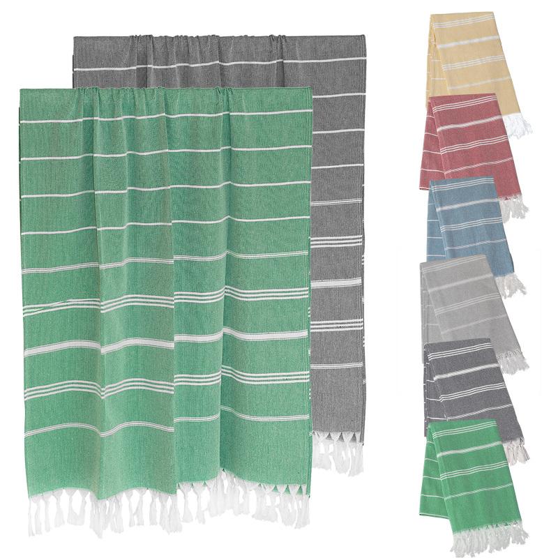 Prosop de plajă turcesc 2 buc. Prosop de baie ultra ușoare super absorbant cu ciucuri pentru înot camping