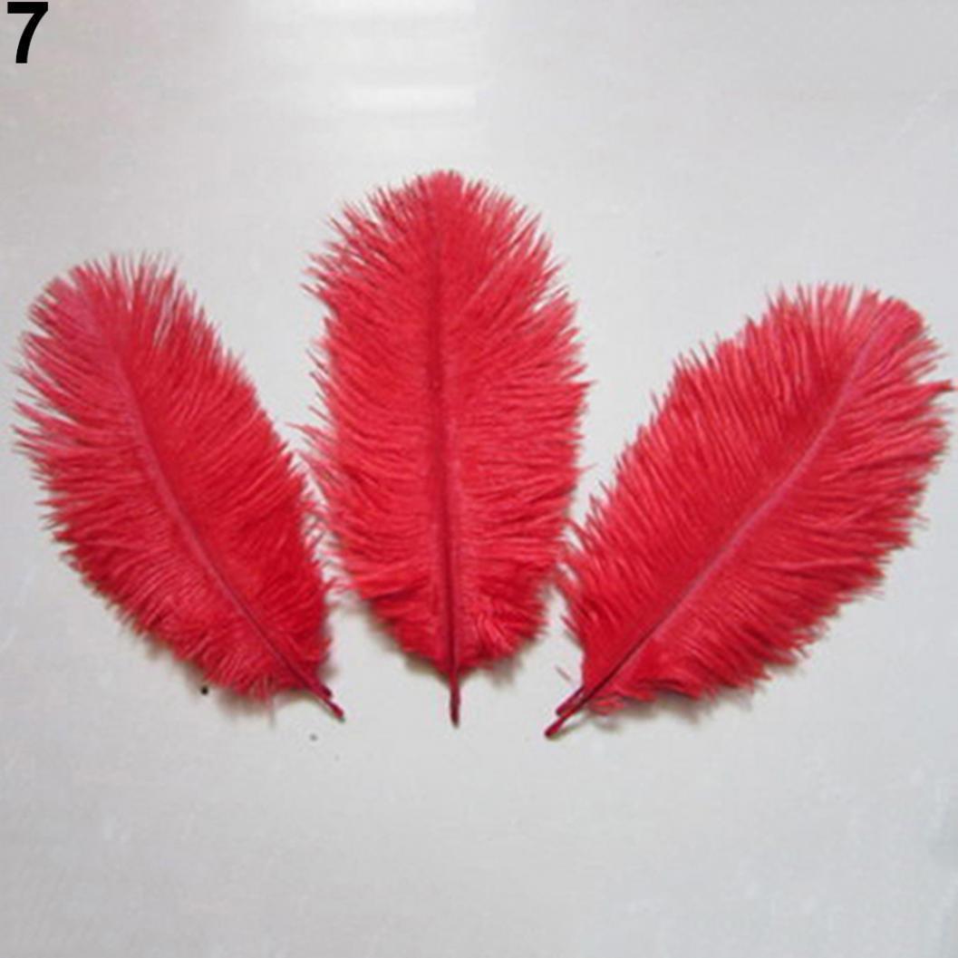 

Страусиные перья натуральный мягкий свадебный декор 10 шт. красочная ткань красный