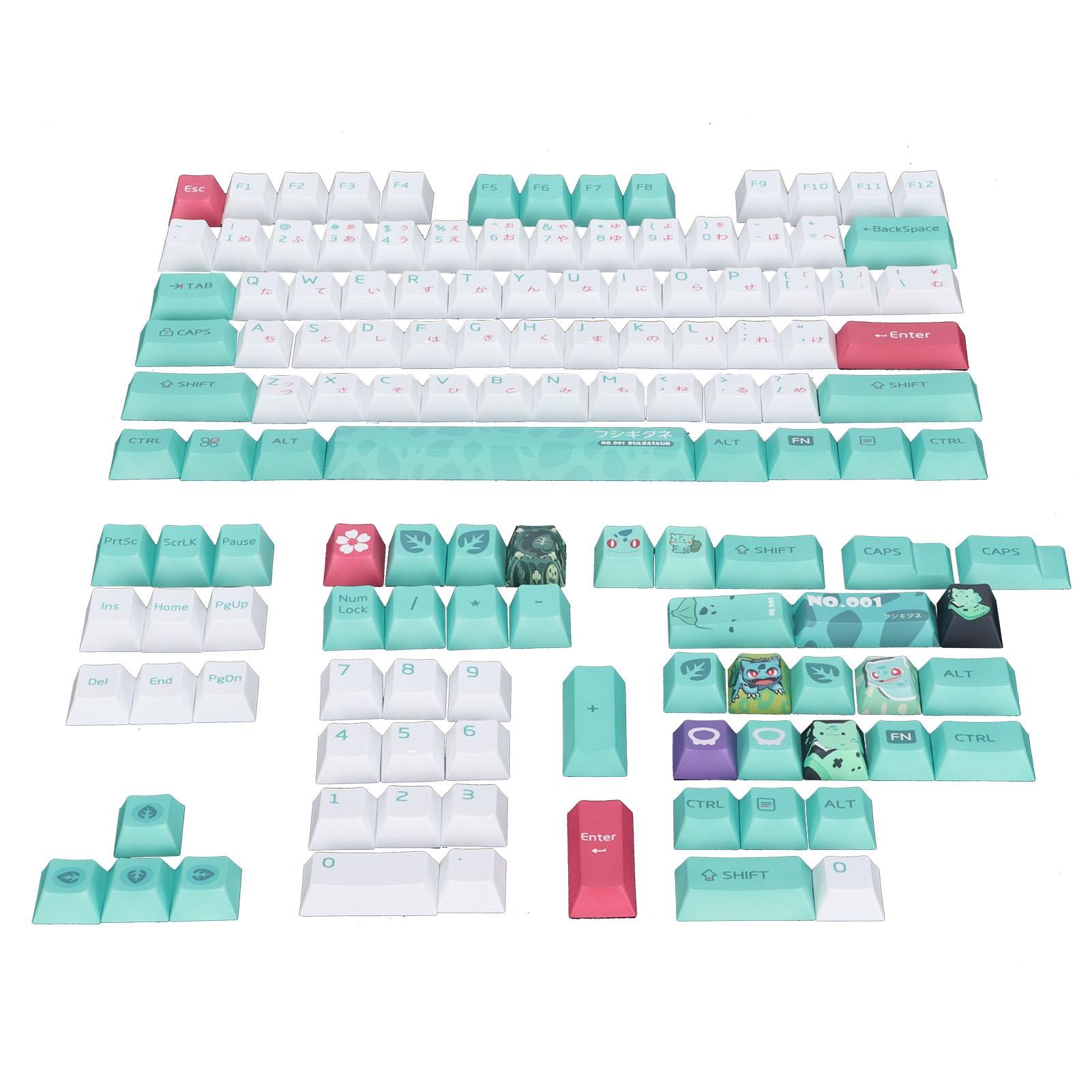 

PBT Кейкапы 131 клавиша в японском стиле с элементами мультяшной анимации для универсального ПК гейминга