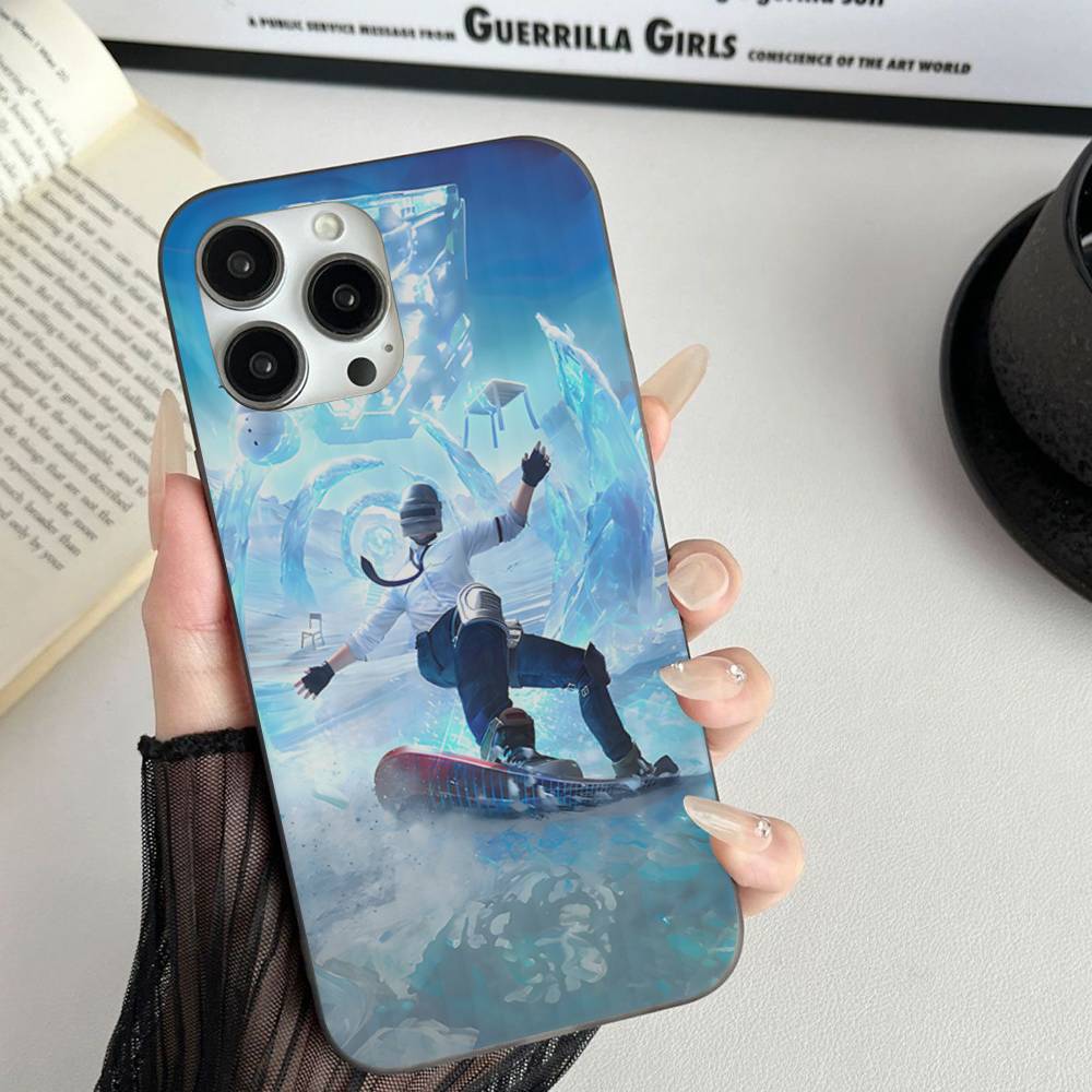 Game P-PUBG B-BATTLEGROUNDS For iPhone 16 15 11 12 13 14 17 Pro Max PLUS Pro Soft Corrugated Silicone Back Phone Case