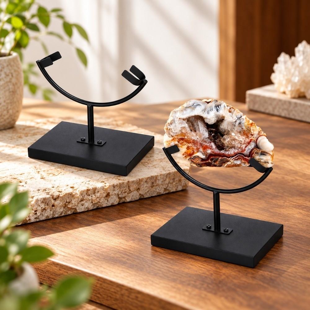 Metal Rock Display Stand Anti-rust Rock Organizer Save Space Rock Storage Rack Home Office Decors