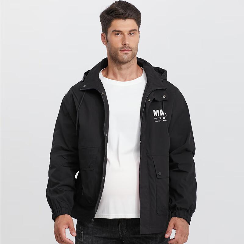 Dibinze Men's Plus Size Hooded Jacket