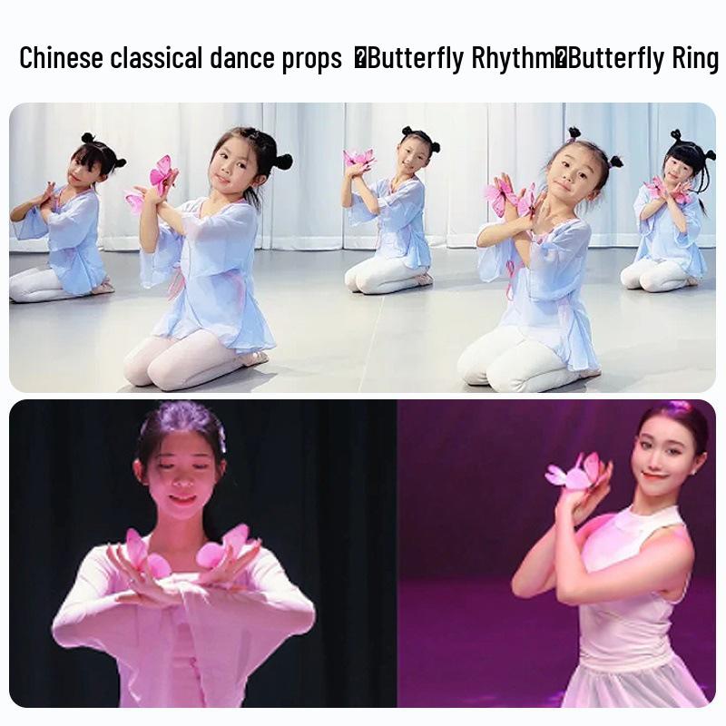 Children's Pink Butterfly Dance Ring Finger Prop with Headwear