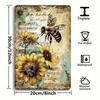 Vintage Bee Sunflower Musical Metal Sign Waterproof Garden Decor Wall Art