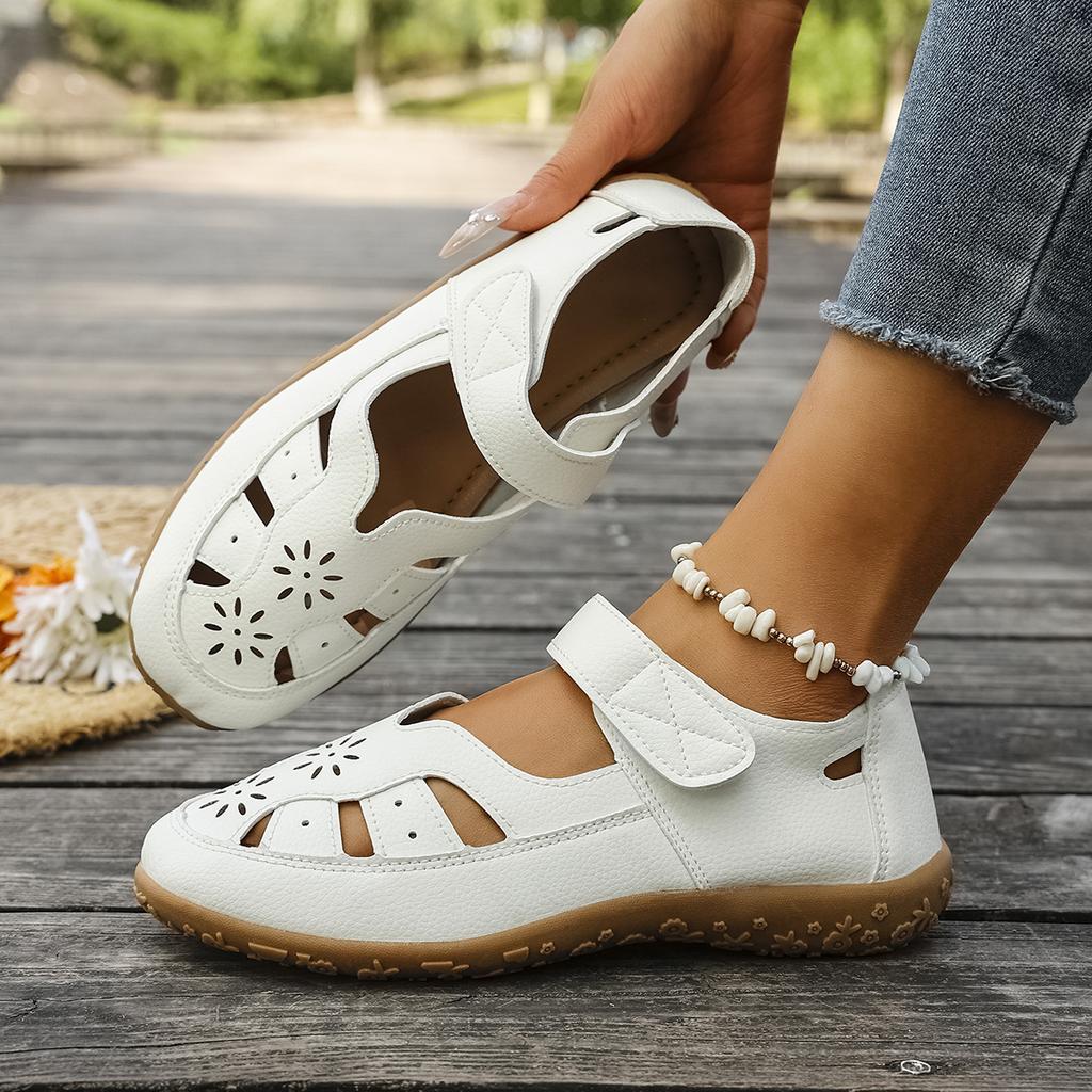 Fashion Women Sandals Comfortable Ankle Hollow Round Toe Sandals Woman Zapatos De Mujer 2025 New Soft Beach Sole Female Shoes for Women