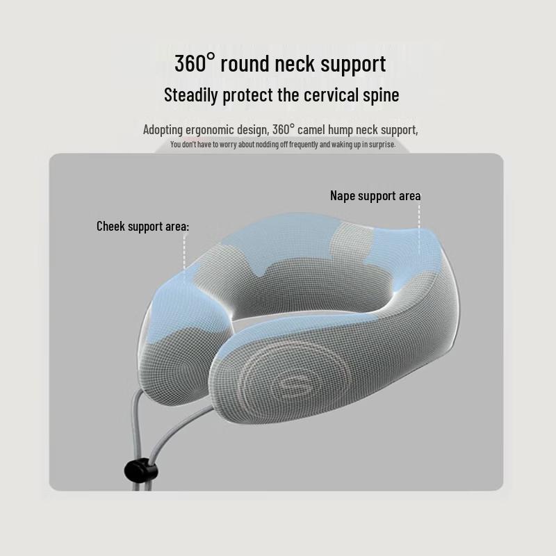 SKG N1 Deluxe U-shaped Travel Neck Pillow with Heat CN plug (adapter included)