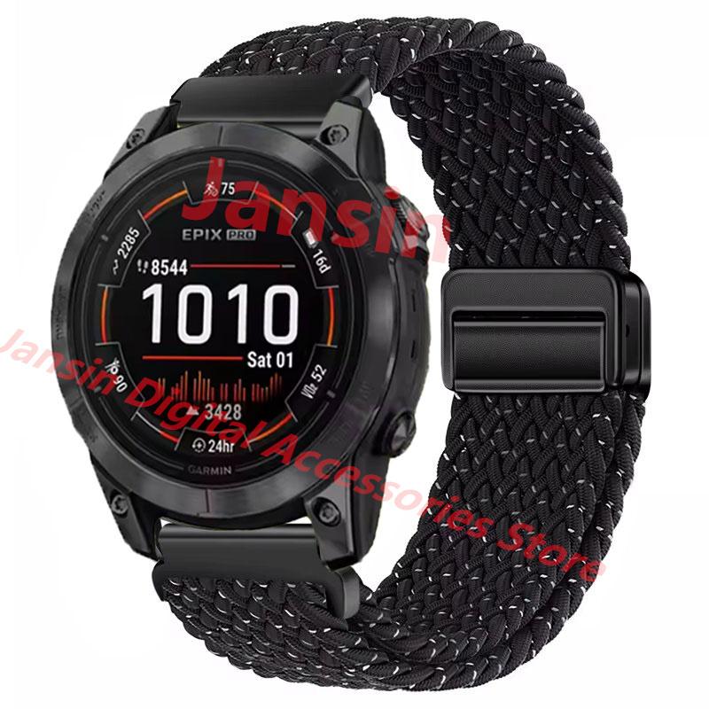 

Для ремешка Garmin Band Quick Fit 26 мм 22 мм Магнитный браслет для Garmin Fenix 3 HR Fenix 5 instinct 1 instinct 2X Нейлоновый ремешок для часов Quick Fit 22mm&Black Connector