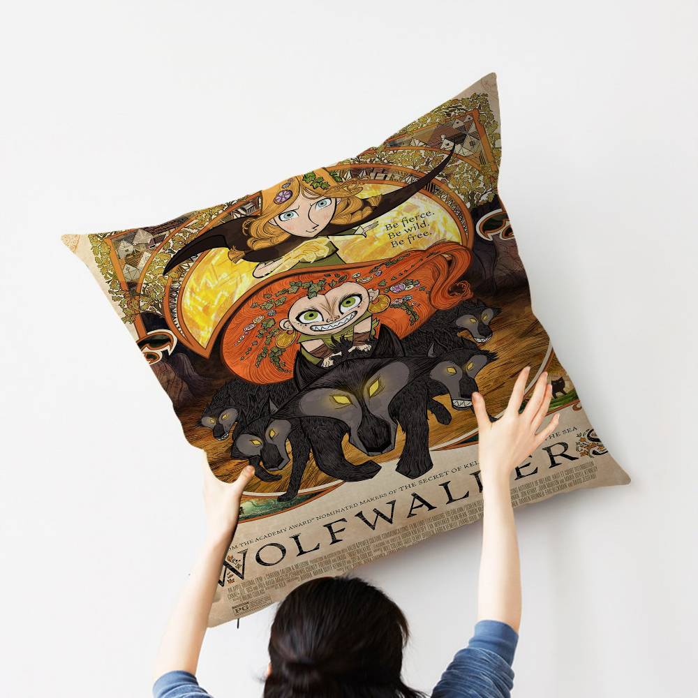 Anime W-Wolfwalker Stitch Glücklicher Drache Kissenbezug Sofakissenbezug Heimzimmer Dekoration Kindergeschenk