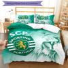 3pcs Sporting CP logo pattern bedding set duvet cover set includes duvet cover &pillowcases,perfect all season bedroom decoration&gift