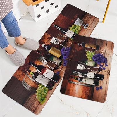 1pc Kreative Wein Flasche Küche Matte Weiche Verdickte Küche Boden Matte Wasserdicht Nicht-slip Öl-beweis Boden matte Läufer Teppich