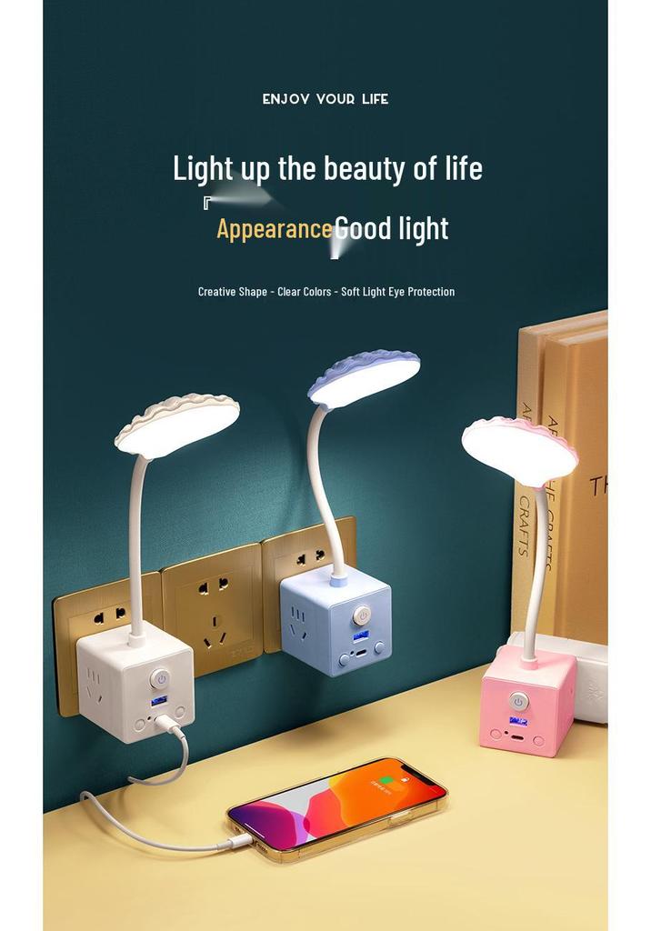 Magic Cube Multifunctional Converter: Remote Control Night Light, Socket Adapter, and Bedside Lamp Power Strip