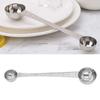 With  Scale Double Spoon Rustless Steel Seasoning Spoon Coffee Scoop  Seasoning Portioning