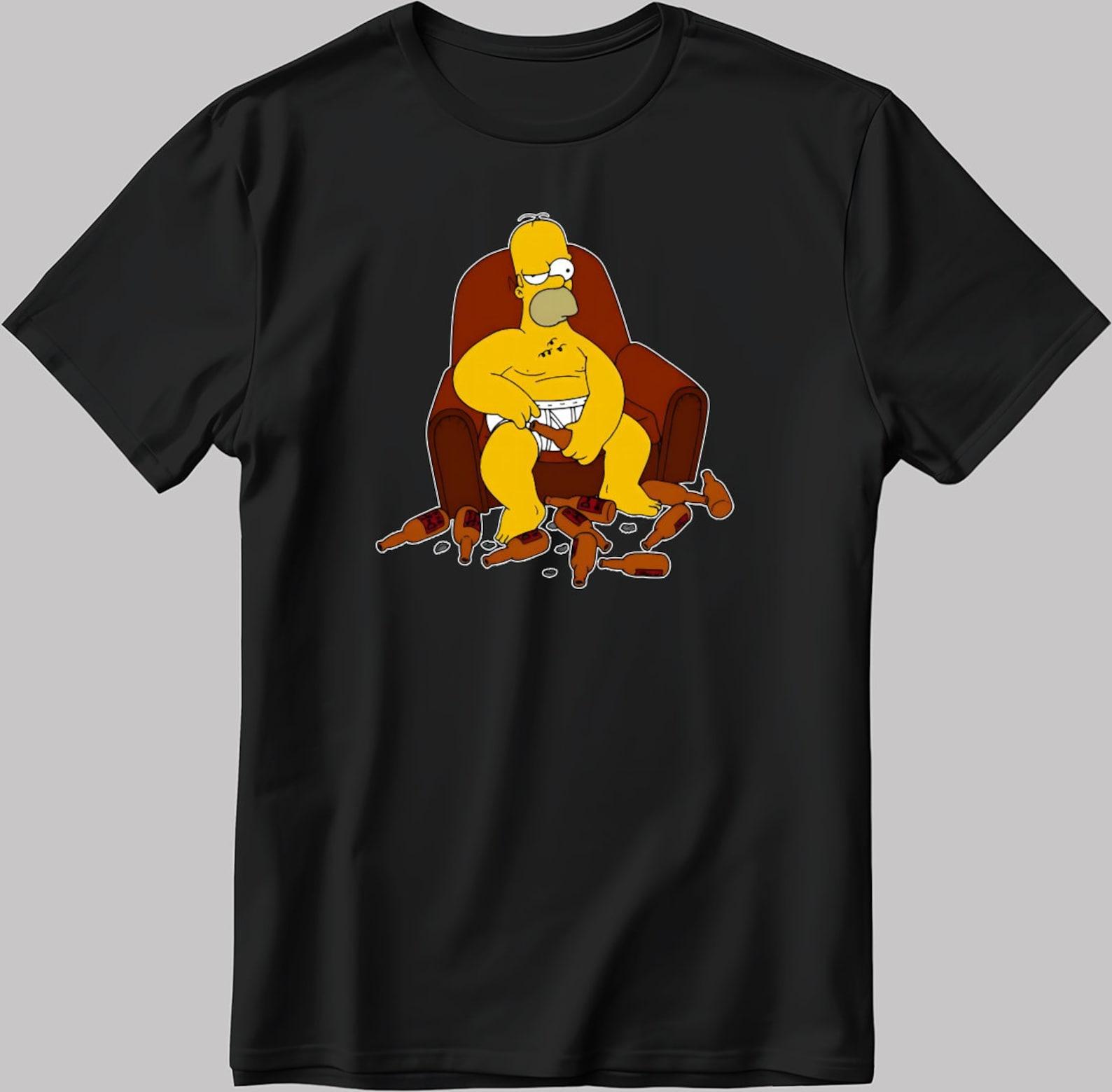 The Simpsons, Simpson drawing Short Sleeve White-Black Men s / Women s T-Shirt R206 S