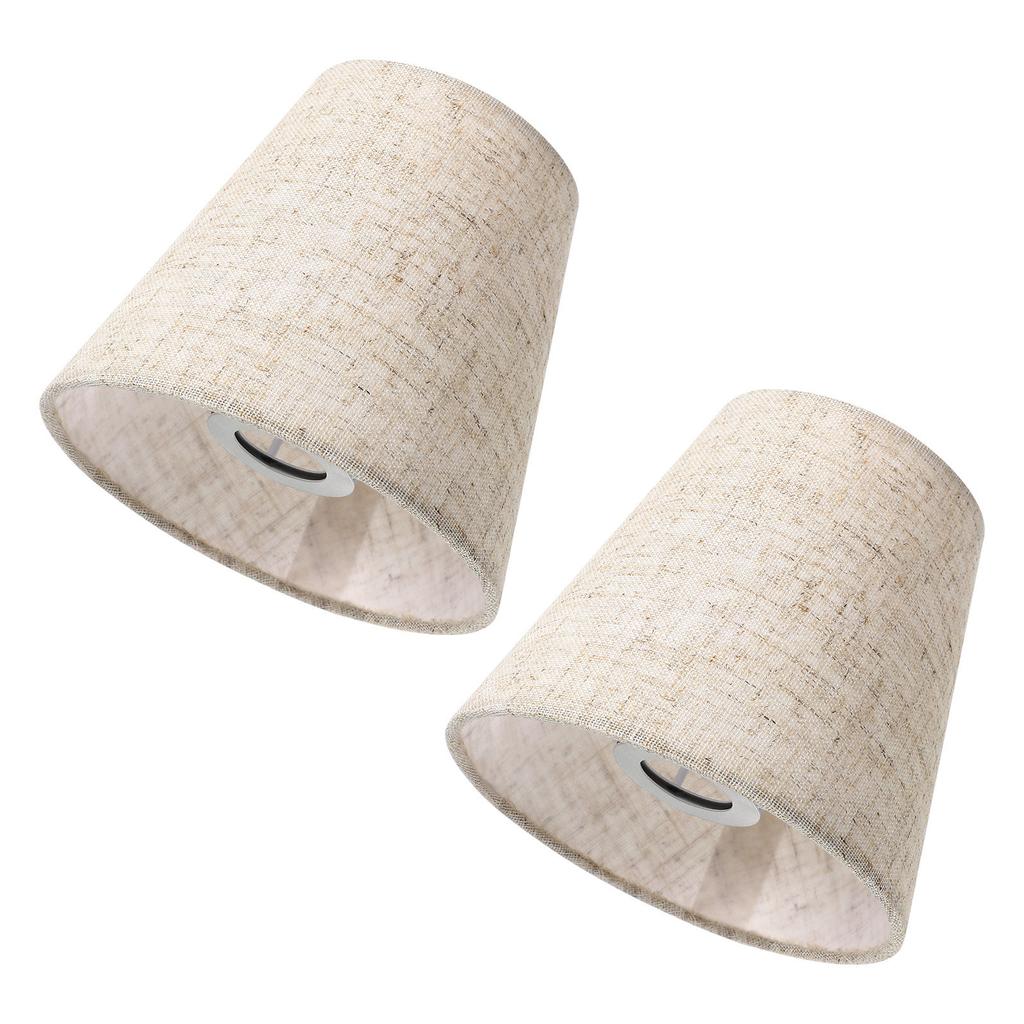 2pcs Decorative DIY E14 Modern Linen Fabric Ceiling Pendant/Table Lamp Replace Drum Light Shade Cover For Home Living Room Hotel