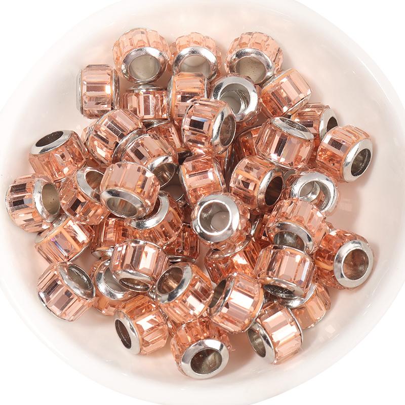 20pcs Resin Beads Diamond Shape Big Hole Round Loose Spacer Beads For DIY Jewelry Making Bracelets Necklace Earrings Accessories