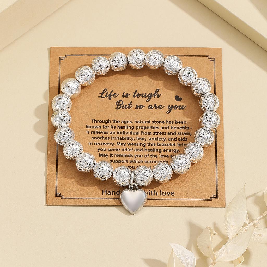Female Pink Zebra Bead Bracelet. Gift to Daughter and Mother Nana Natural Crystal Stone Healing Spirit Bracelet