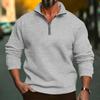 2026 CrossTUME Men's Autumn/Winter Solid Color Half-Zip Stand Collar Long Sleeve Hoodie Jacket