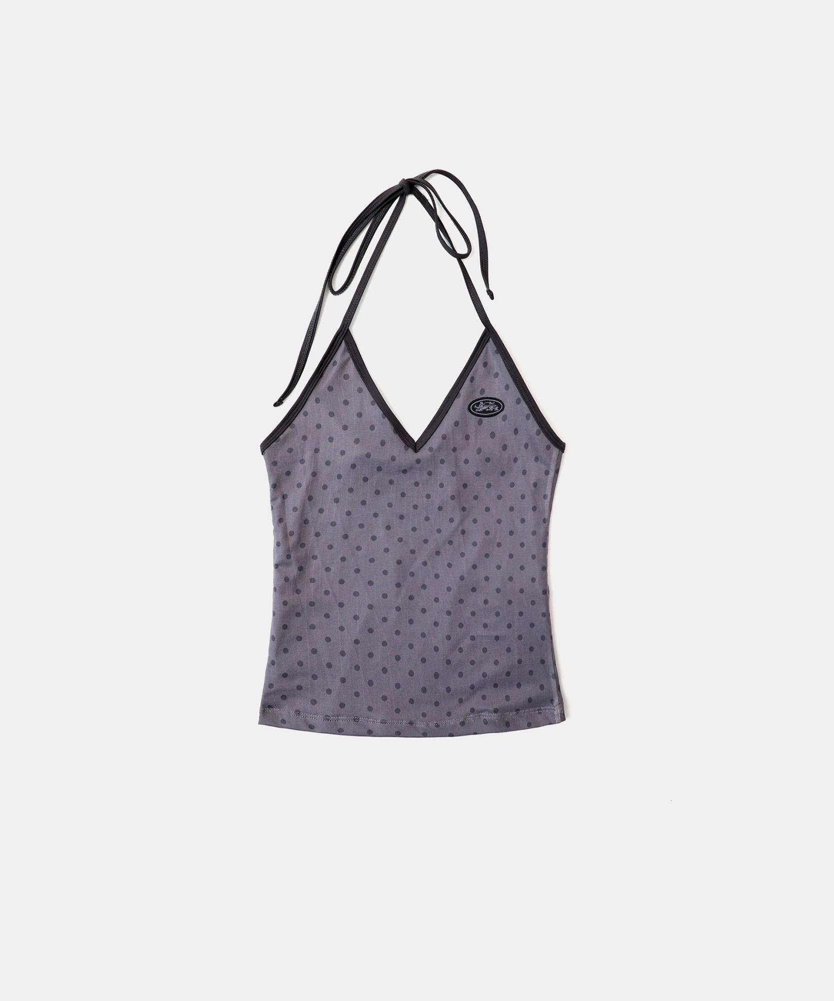 Bad Blood [Aqua] Splash Dot Holter Tank - Grey S