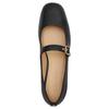 Coach Leather Round Toe Buckle C Shape Rivet Flat Mary Jane Shoes Women shoes Black CAP81-BLK